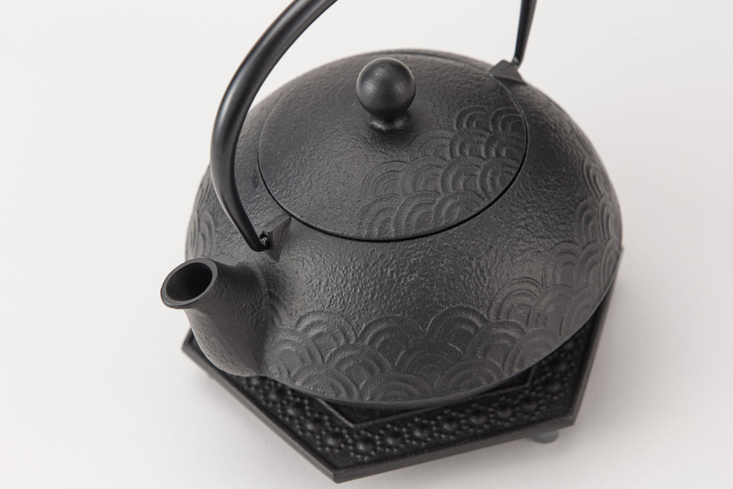 Teapot for both iron kettle and 5 types Qinghai wave set (Kamajiki hexagonal tortoise shell)