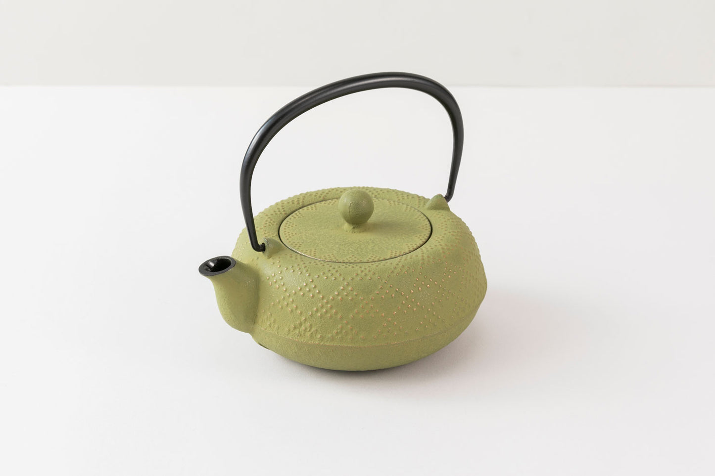 Teapot 5-type lattice pattern, gold/young grass 