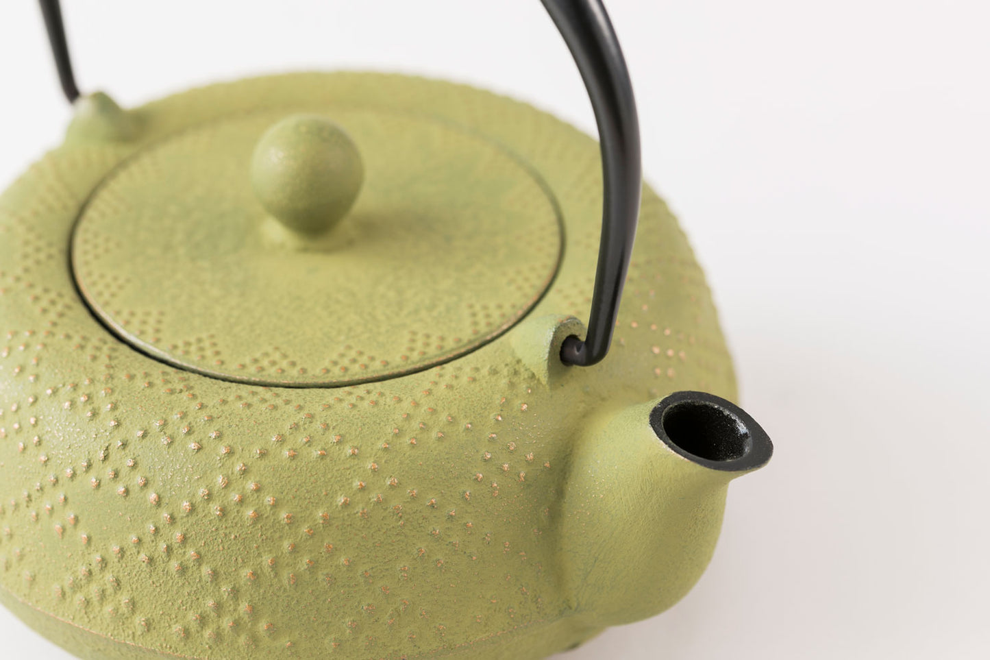 Teapot 5-type lattice pattern, gold/young grass 