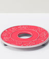 Kamashiki round cherry blossom (large) silver/red plum color