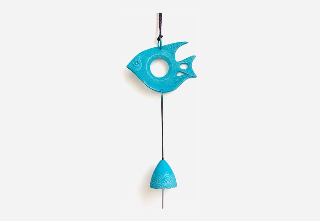 Wind chime tropical fish silver/Turkish blue