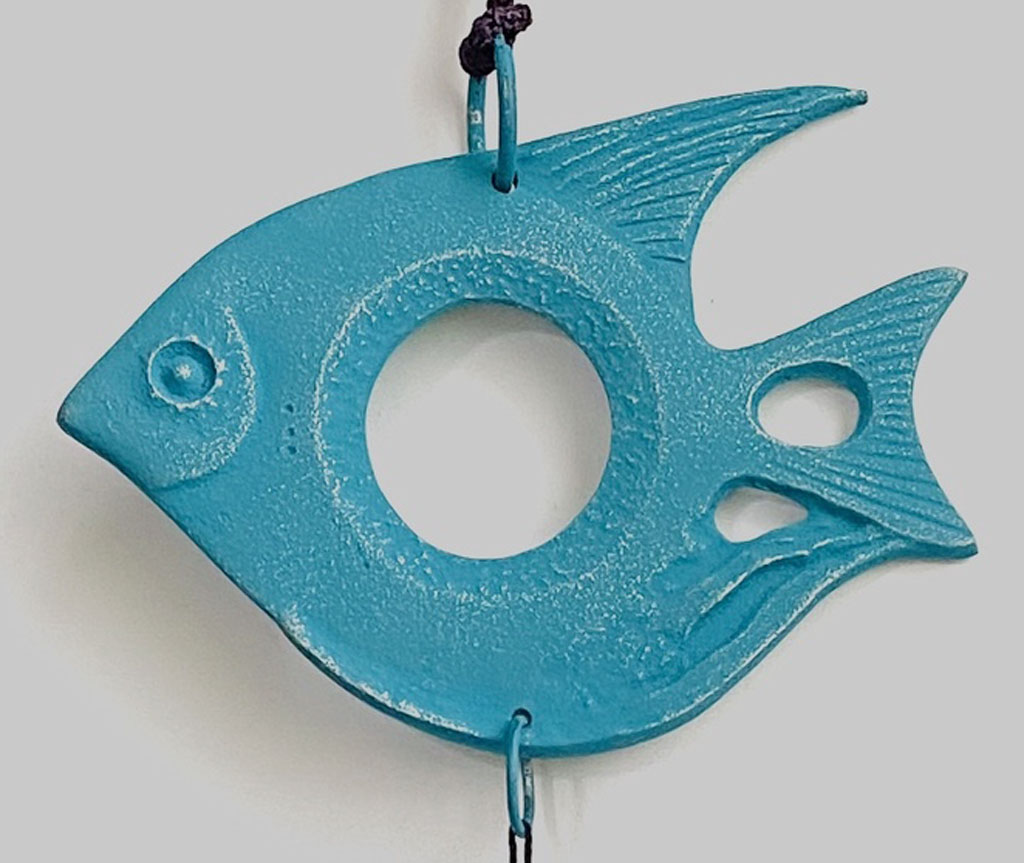 Wind chime tropical fish silver/Turkish blue