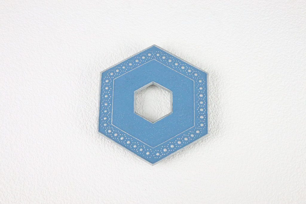 Kamashiki hexagonal tortoiseshell (small) silver/sky blue