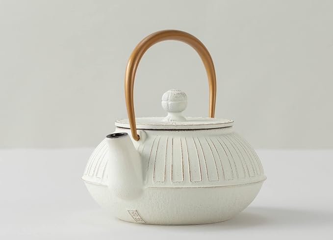 急須5型菊(金/麻色)　ﾂﾙ金