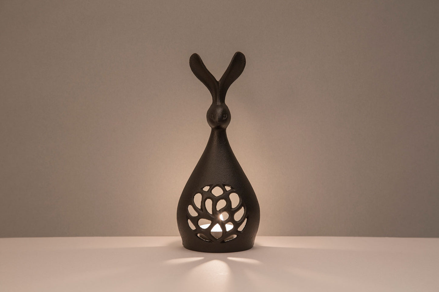Candle stand rabbit (black)
